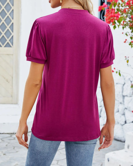 Notched Short Sleeve T-Shirt