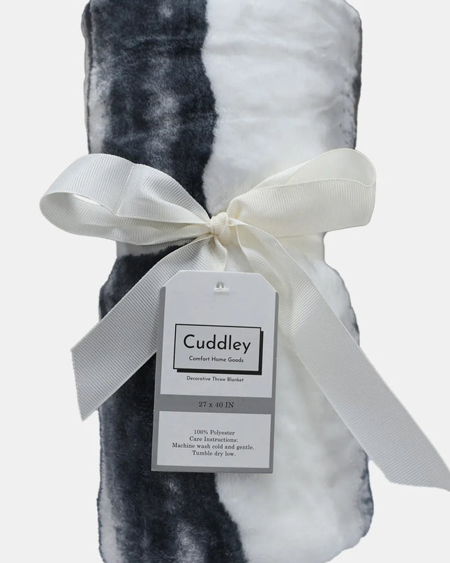 Cuddley Fleece Decorative Throw Blanket White Marble One Size