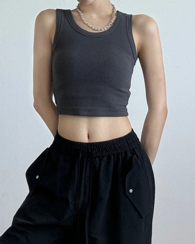 Ribbed Crop Tank Top
