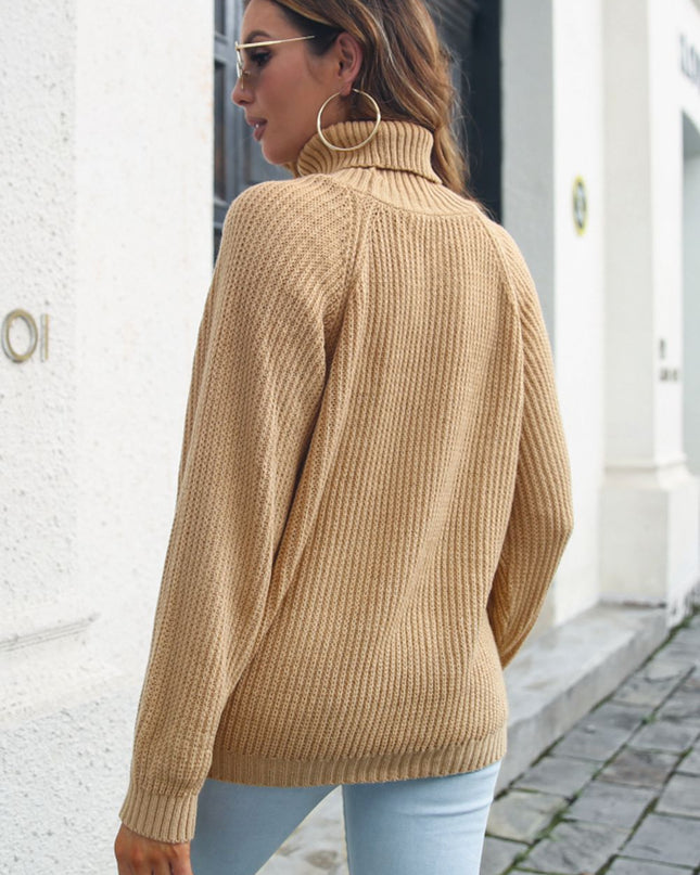 Turtleneck Rib-Knit Sweater