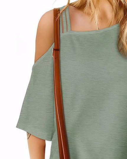 Asymmetrical Neck Half Sleeve T-Shirt