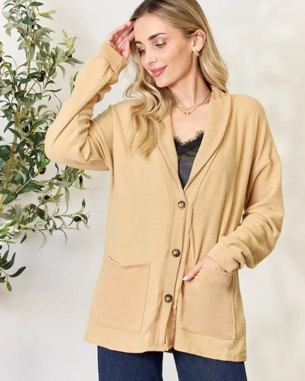 Heimish Full Size Button Up Long Sleeve Cardigan