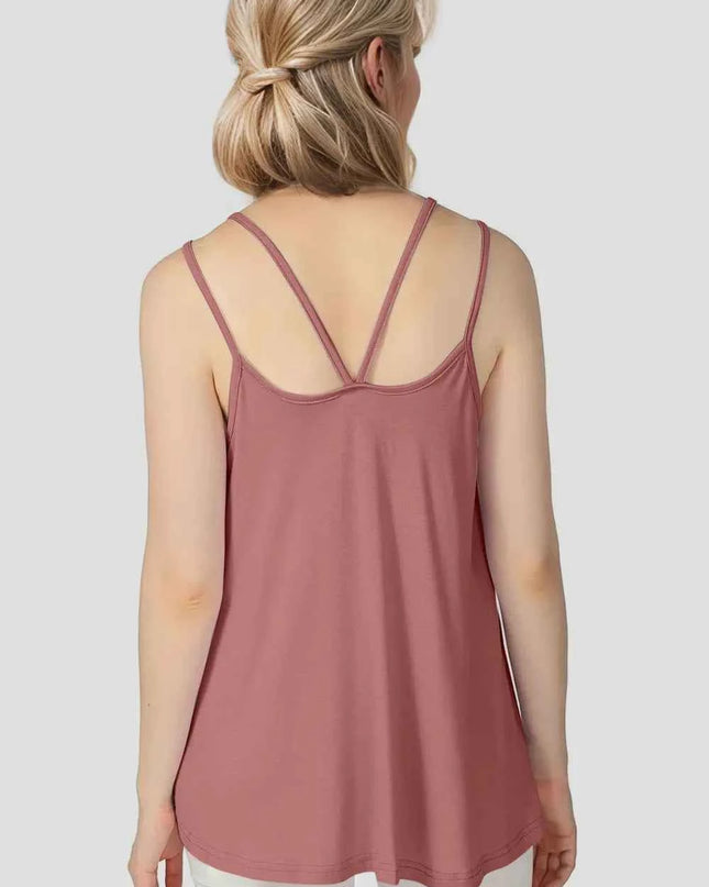 Basic Bae Bamboo Scoop Neck Double Spaghetti Straps Cami
