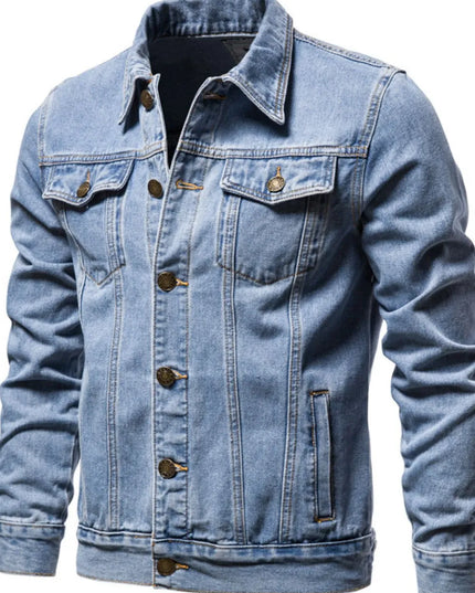 Men's Button Down Long Sleeve Denim Jacket Light