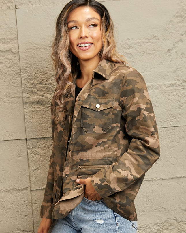 Camouflage Snap Down Jacket