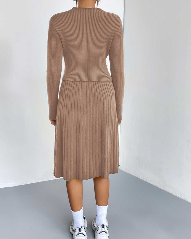Rib-Knit Sweater and Skirt Set
