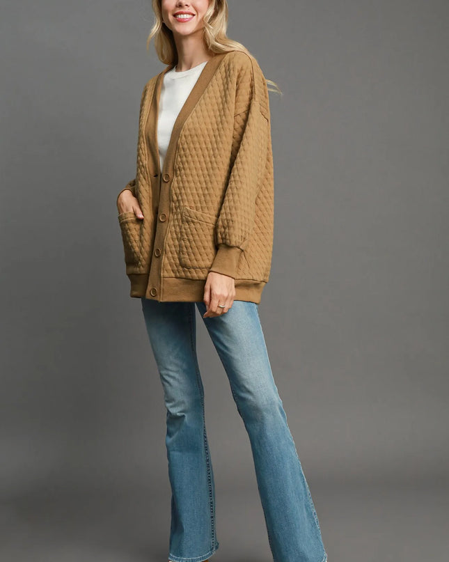 Umgee Button-Up Jacquard Cardigan