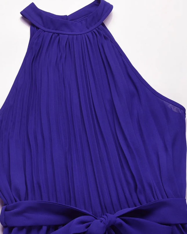 Cutout Tied Pleated Sleeveless Jumpsuit