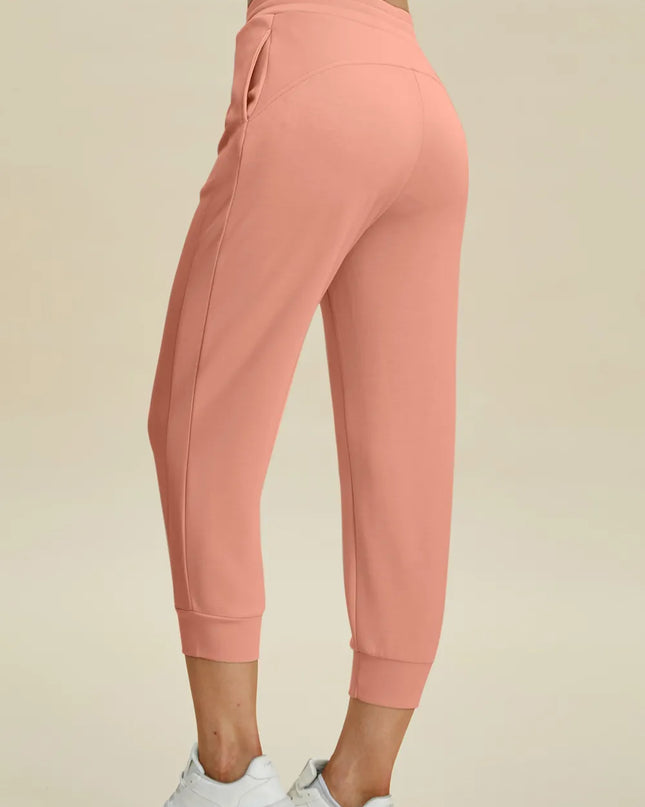 Basic Bae Full Size Air Scuba Drawstring High Waist Cropped Pants