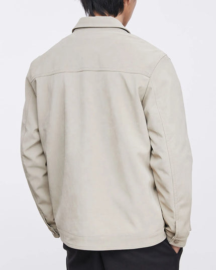 Men's Plus Size Button Up Long Sleeve Jacket