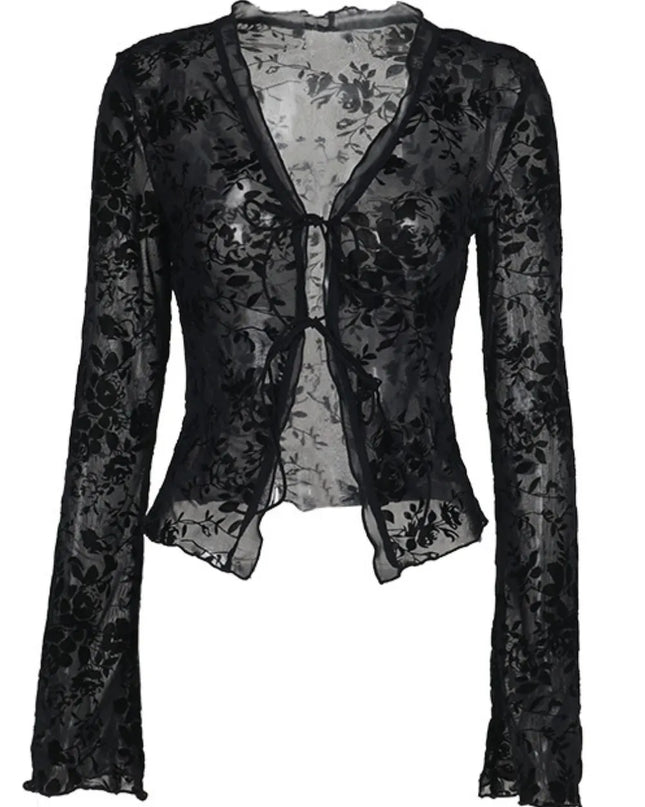 Double Tied Long Sleeve Blouse 