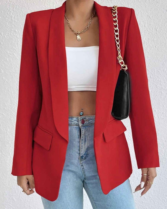 Shawl Collar Long Sleeve Blazer