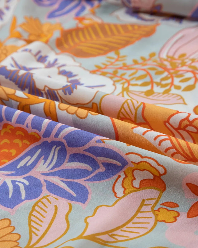 Tied Printed Grecian Sleeveless Maxi Dress