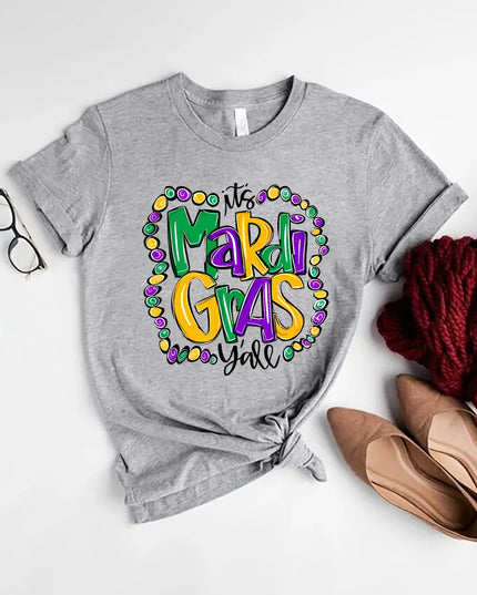 IT'S MARDI GRAS Y'ALL Round Neck T-Shirt Dark Gray