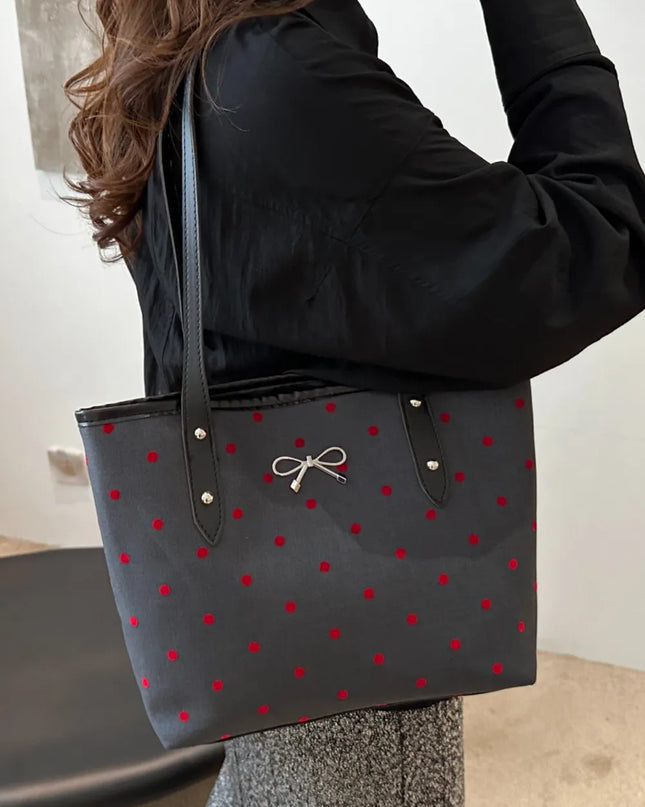 Bow Trim Polyester Tote Bag 