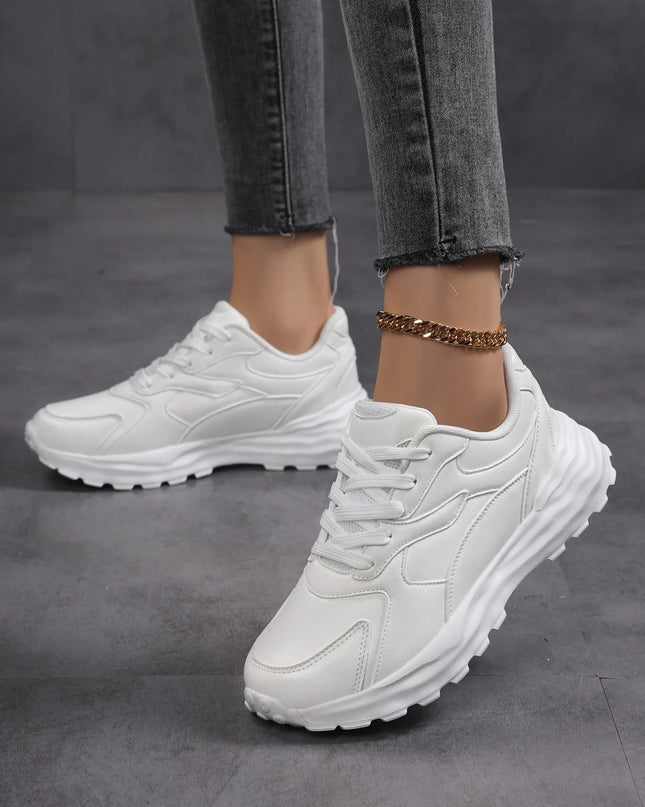 Round Toe Lace Up Sneakers 