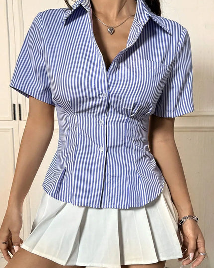 Gingham Short Sleeve Button-Up Shirt
