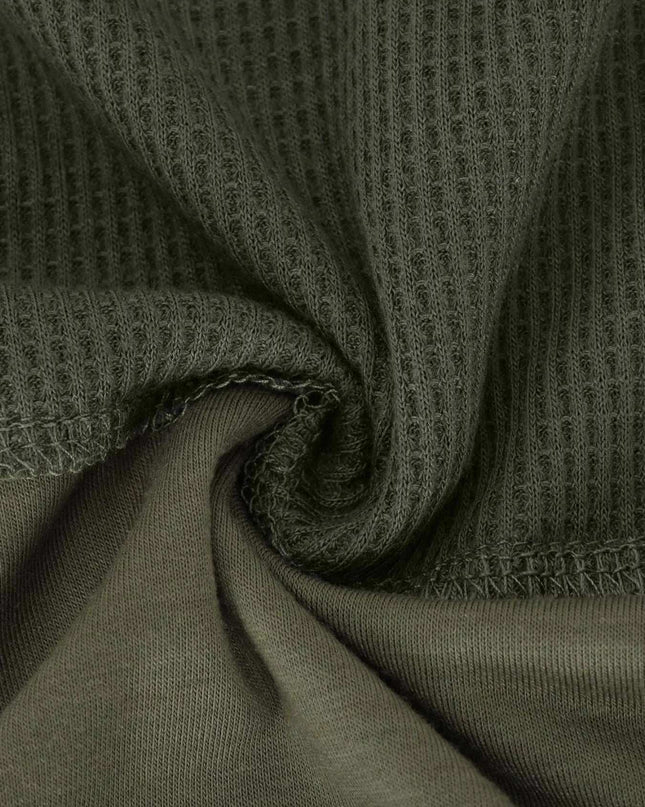 Texture Notched Short Neck T-Shirt