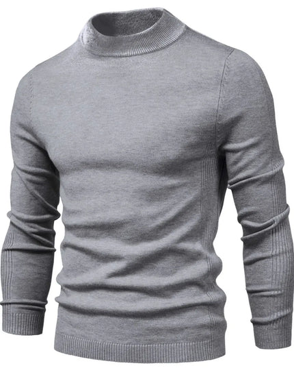Men's Mock Neck Long Sleeve Sweater Gray