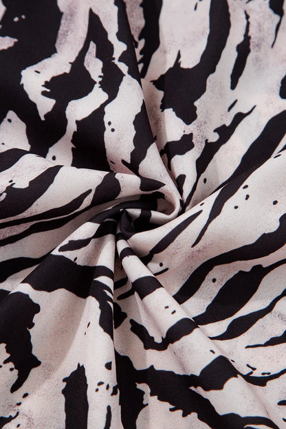 Abstract Print Tie Back Maxi Cami Dress