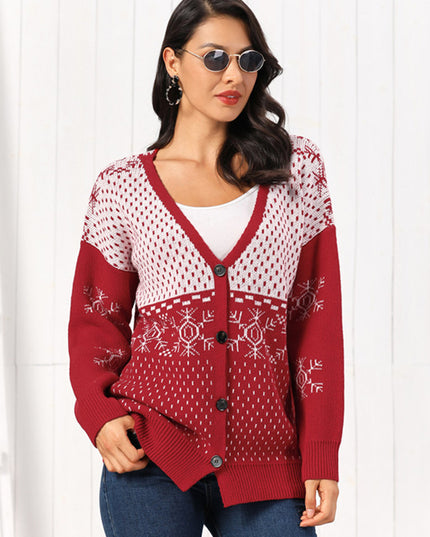 Snowflake Button Down Cardigan