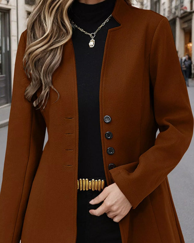 Button Up Long Sleeve Coat