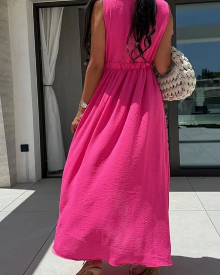 Surplice Sleeveless Slit Maxi Dress