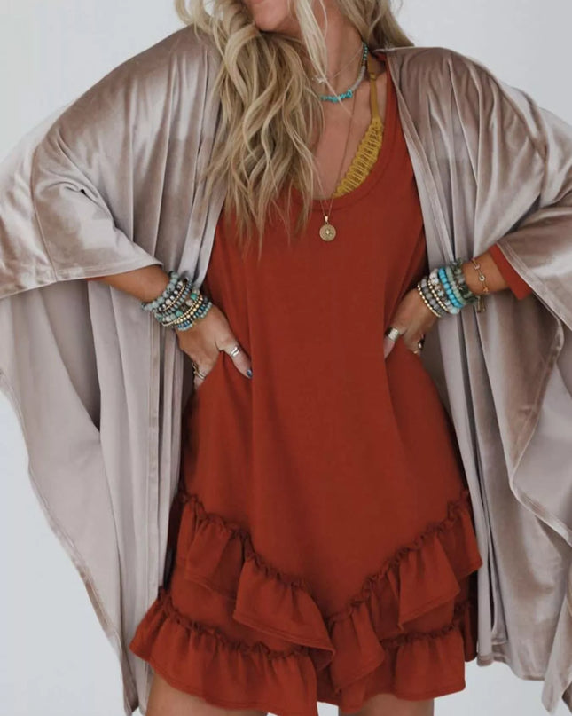 Open Front Draped Sleeve Cardigan