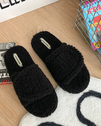 Cozy Fuzzy Open Toe Slippers
