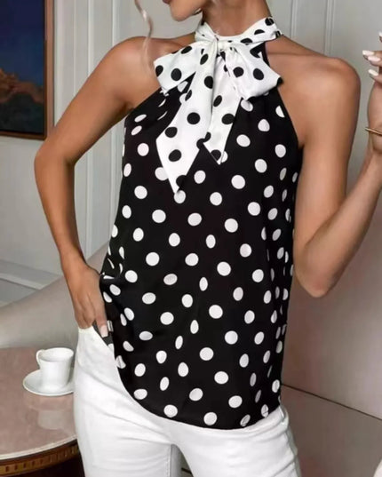 Polka Dot Tie Front Cami