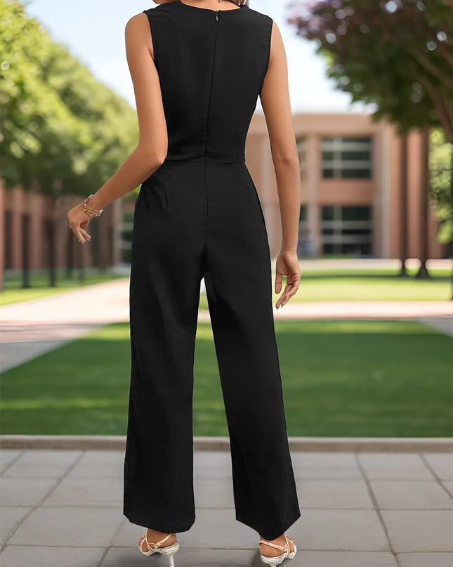 Perfee Sleeveless Jumpsuit with Pockets 