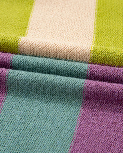 Stripe Drop Shoulder Ribbed Edge Sweater