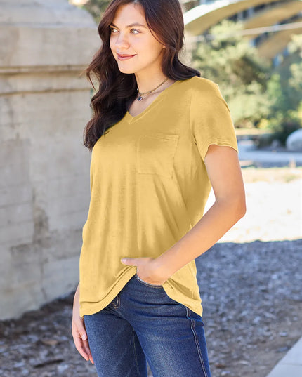 Basic Bae Bamboo Full Size V-Neck Short Sleeve T-Shirt