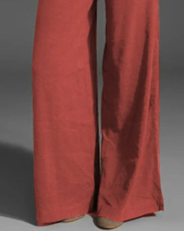 Full Size Wide Leg Pants with Pockets Plus Size