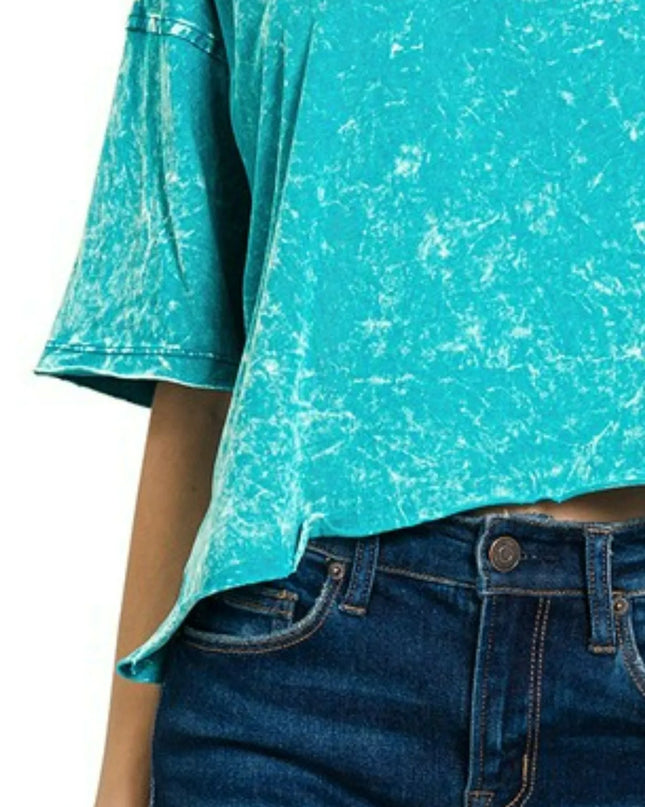 Zenana Acid Crinkle-Washed Oversized T-Shirt