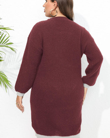 Plus Size Long Sleeve Sweater Dress