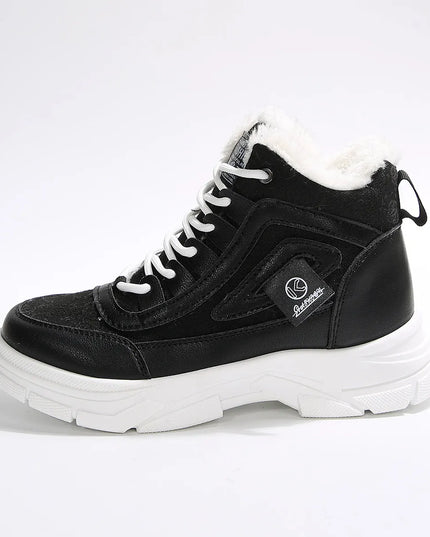High-Top Platform Chunky Sneaker Boots with Lace-Up