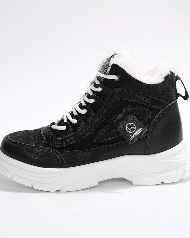 High-Top Platform Chunky Sneaker Boots with Lace-Up