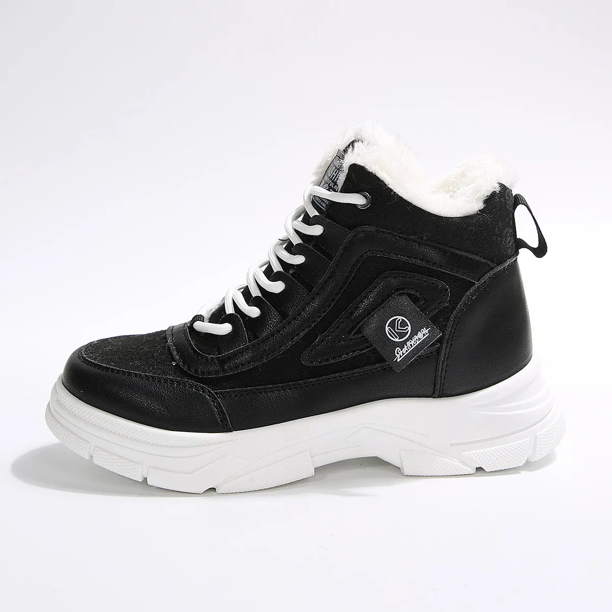 High-Top Platform Chunky Sneaker Boots with Lace-Up
