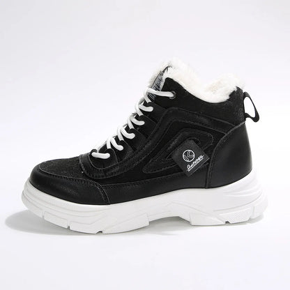 High-Top Platform Chunky Sneaker Boots with Lace-Up