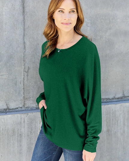 Double Take Full Size Round Neck Long Sleeve T-Shirt