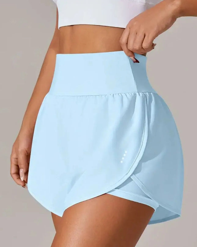 Pocketed High Waist Active Shorts 