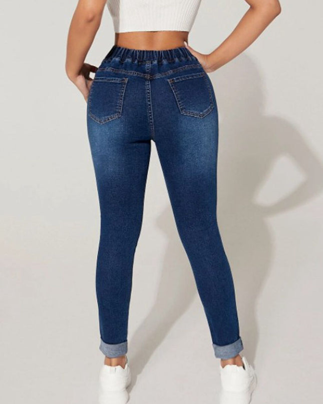 Drawstring Cropped Jeans