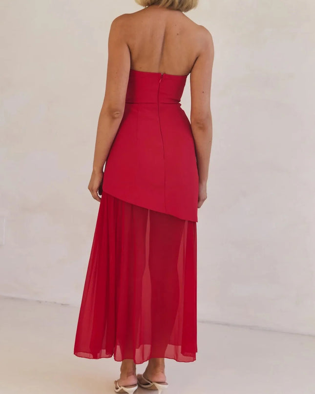 Layered Slit Tube Maxi Dress