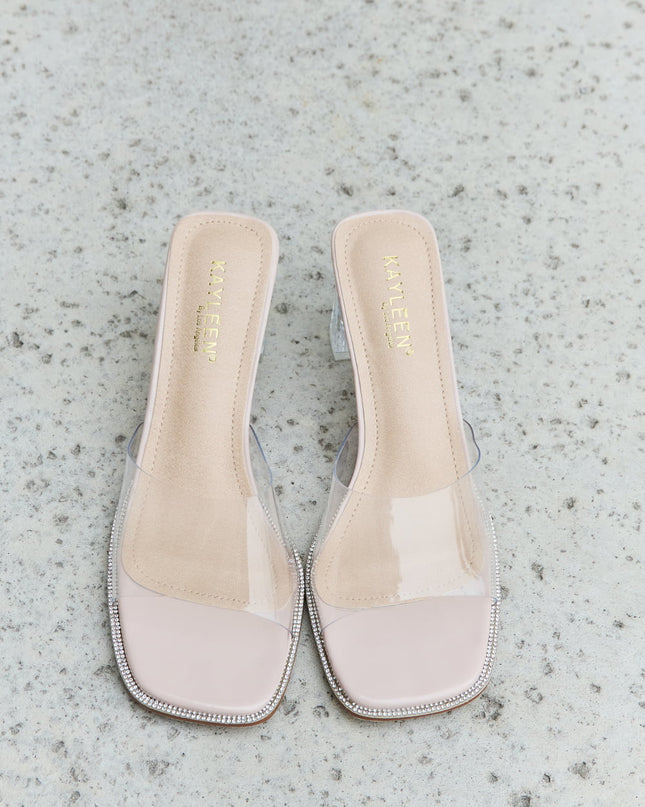 DDK Make Myself Clear Mule Block Heels