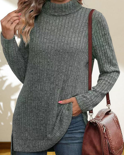 Turtleneck High Low Top
