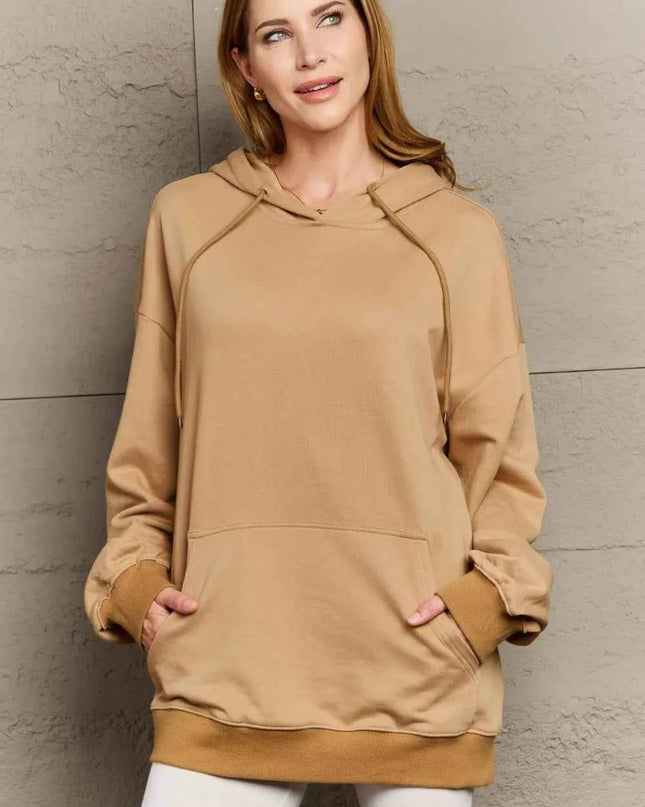 Full Size Drawstring Long Sleeve Hoodie