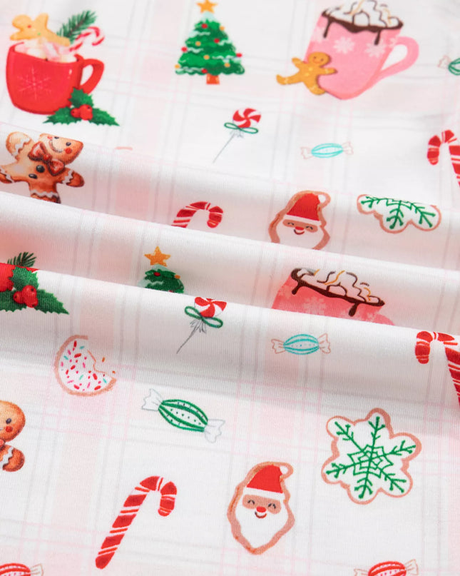 Christmas Spirit Cute Holiday Print Short Sleeve Shirt and Pants 2pcs Pajama Set