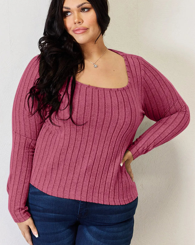Basic Bae Full Size Ribbed Long Sleeve T-Shirt