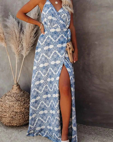 Printed Tied Maxi Cami Dress
